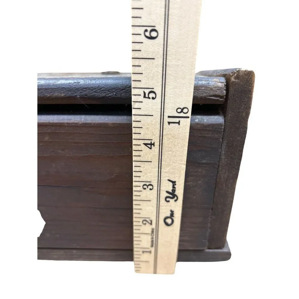 Vintage Wood Recipe Box With Rustic Kitchen Utensil Design